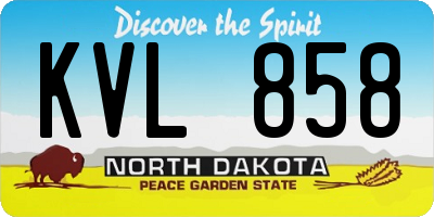 ND license plate KVL858