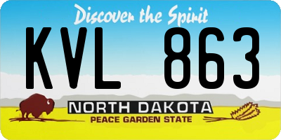 ND license plate KVL863