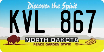 ND license plate KVL867