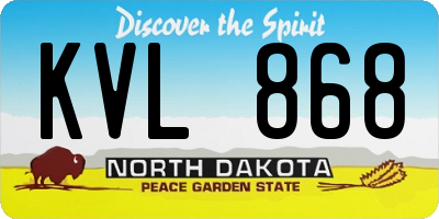 ND license plate KVL868