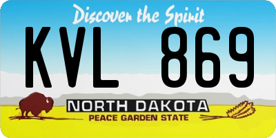 ND license plate KVL869