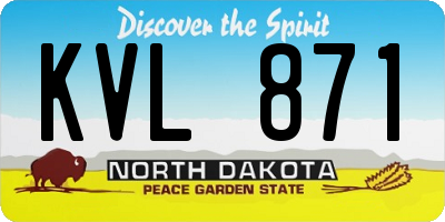 ND license plate KVL871