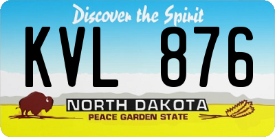 ND license plate KVL876