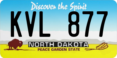 ND license plate KVL877