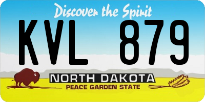 ND license plate KVL879