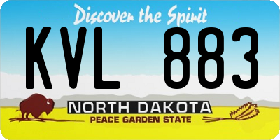 ND license plate KVL883