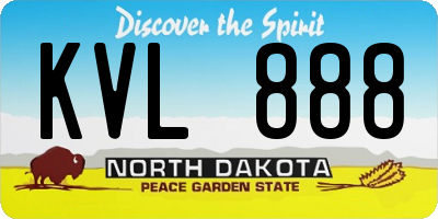 ND license plate KVL888