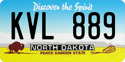 ND license plate KVL889