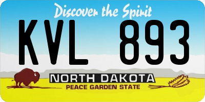 ND license plate KVL893