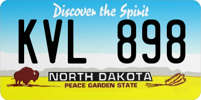 ND license plate KVL898