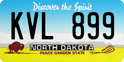 ND license plate KVL899