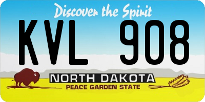 ND license plate KVL908