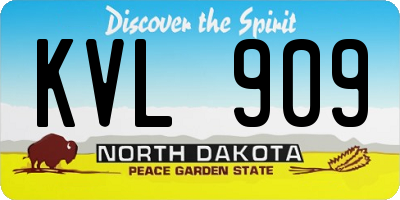 ND license plate KVL909