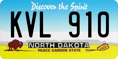 ND license plate KVL910