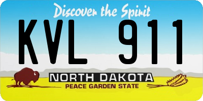 ND license plate KVL911