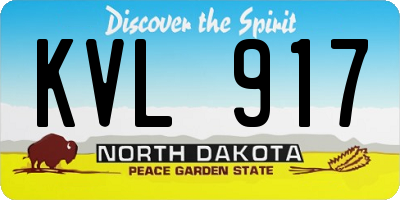 ND license plate KVL917