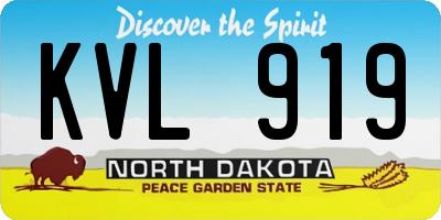 ND license plate KVL919