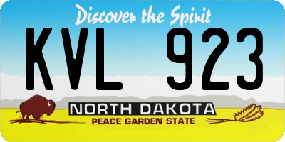 ND license plate KVL923