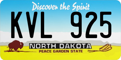 ND license plate KVL925