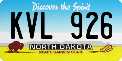 ND license plate KVL926