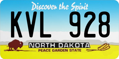 ND license plate KVL928