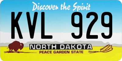 ND license plate KVL929