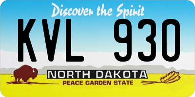 ND license plate KVL930