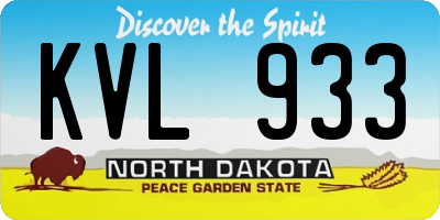 ND license plate KVL933