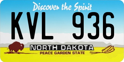 ND license plate KVL936