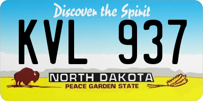 ND license plate KVL937