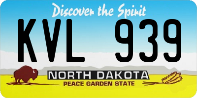 ND license plate KVL939