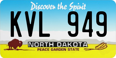 ND license plate KVL949
