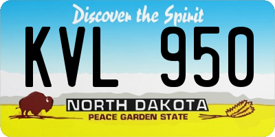 ND license plate KVL950