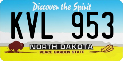 ND license plate KVL953
