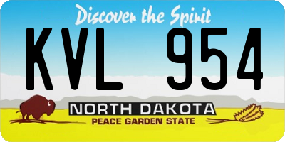ND license plate KVL954
