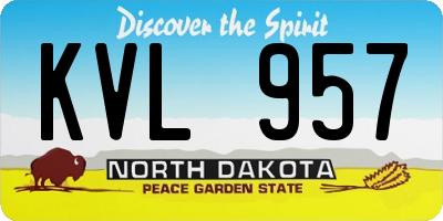 ND license plate KVL957