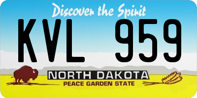 ND license plate KVL959