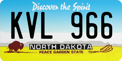 ND license plate KVL966