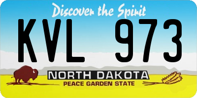 ND license plate KVL973