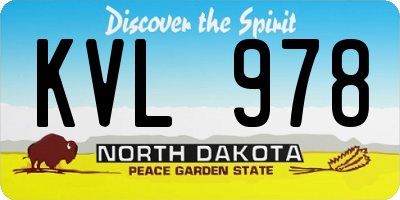 ND license plate KVL978