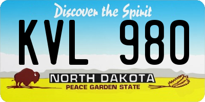 ND license plate KVL980