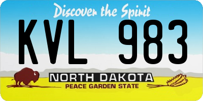 ND license plate KVL983