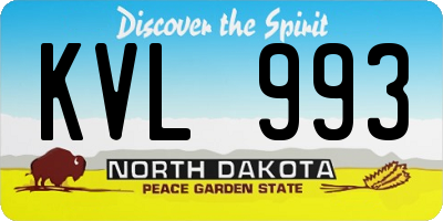 ND license plate KVL993