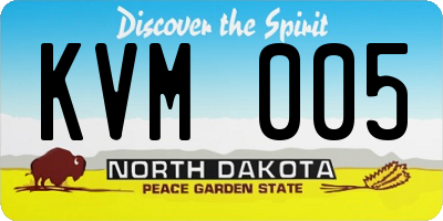 ND license plate KVM005