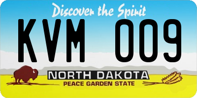 ND license plate KVM009