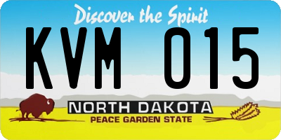 ND license plate KVM015