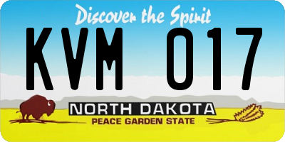 ND license plate KVM017