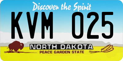 ND license plate KVM025