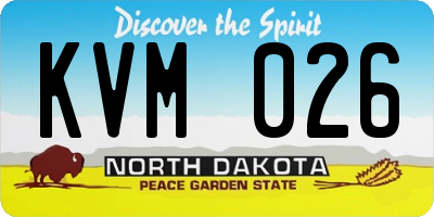 ND license plate KVM026