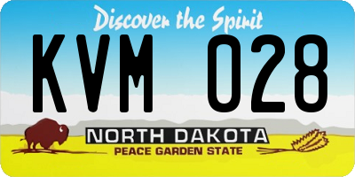 ND license plate KVM028